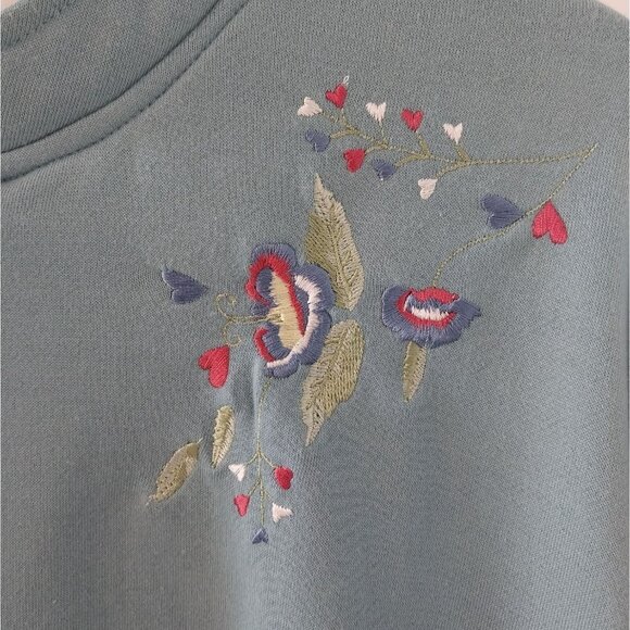 BLAIR Sweater Cardigan Blue Button Front Embroidered Sz 2XL - Picture 3 of 12